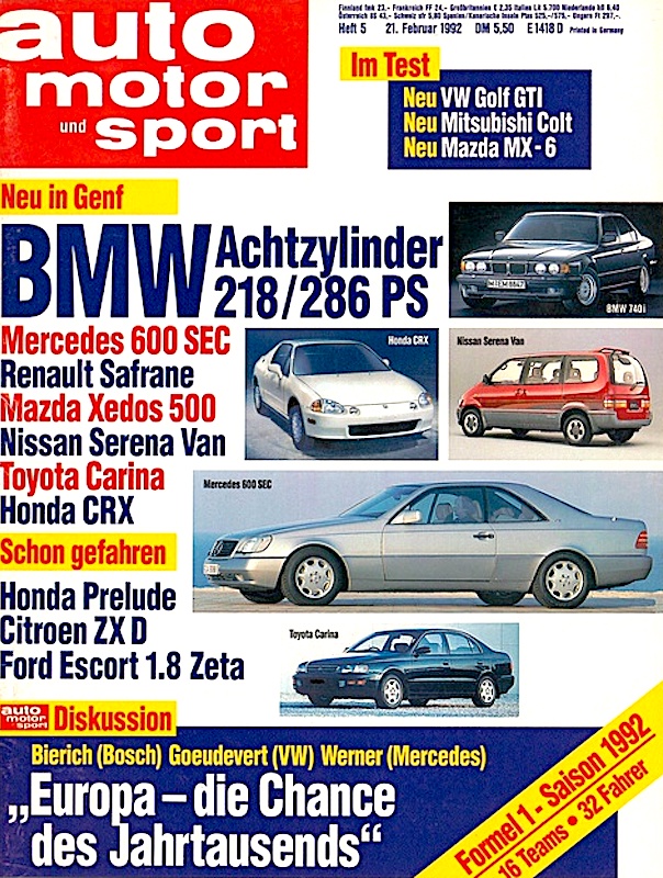 Auto Motor Sport, 21.02.1992 bis 05.03.1992