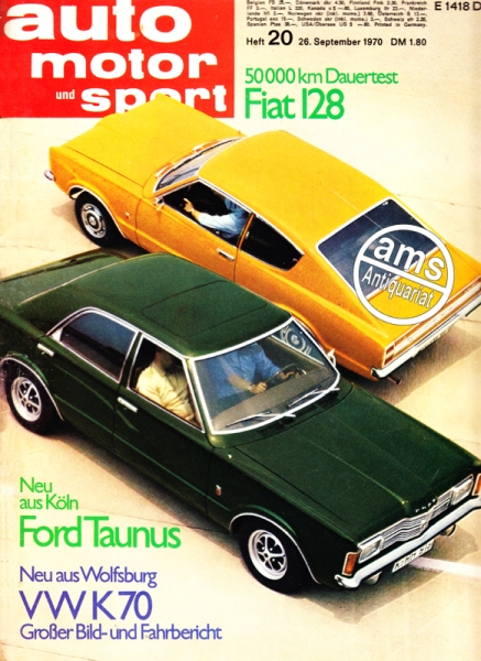 Auto Motor Sport, 26.09.1970 bis 09.10.1970