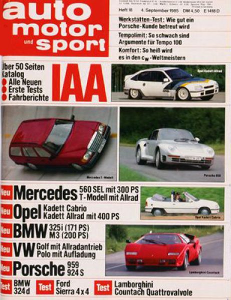 Auto Motor Sport, 04.09.1985 bis 17.09.1985