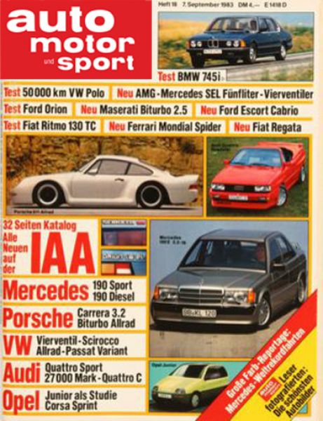 Auto Motor Sport, 07.09.1983 bis 20.09.1983